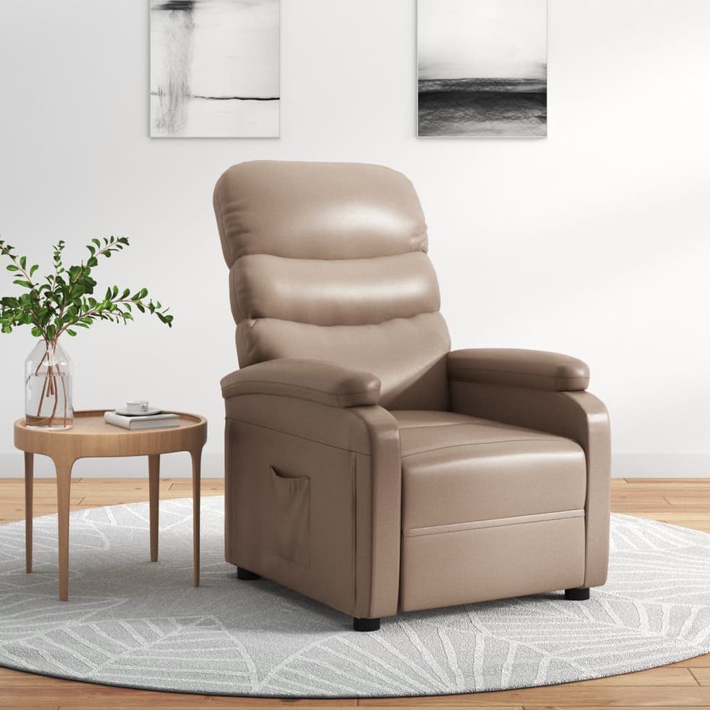 Vidaxl fauteuil verstelbaar kunstleer cappuccinokleurig