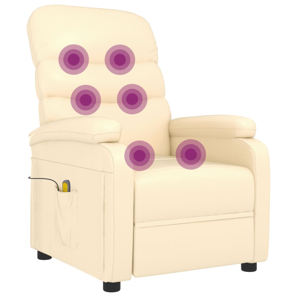 Vidaxl massagestoel kunstleer crèmekleurig