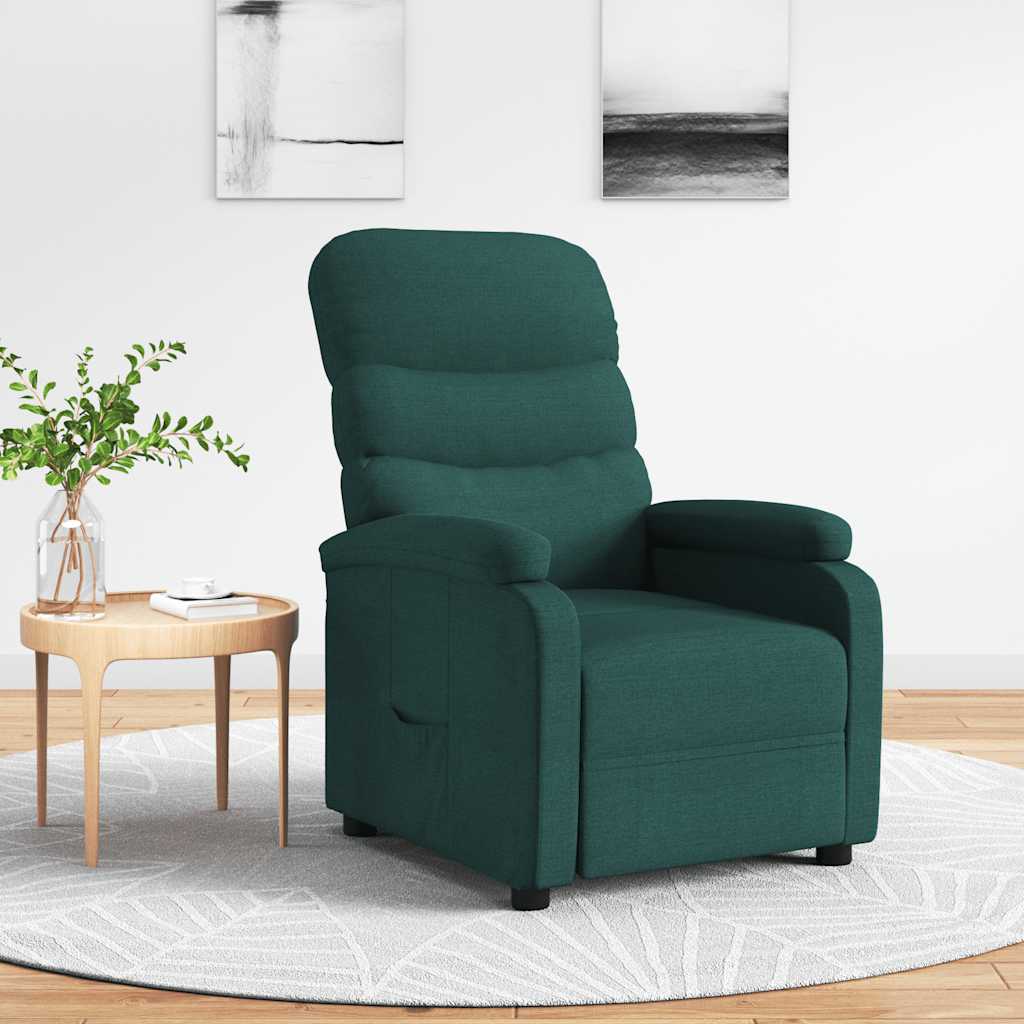 Vidaxl fauteuil verstelbaar stof donkergroen
