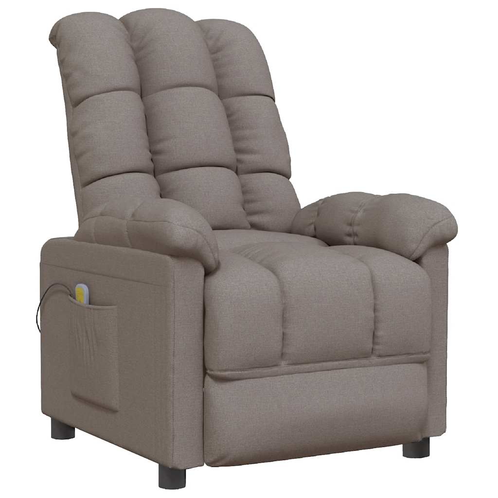 Vidaxl massagestoel stof taupe