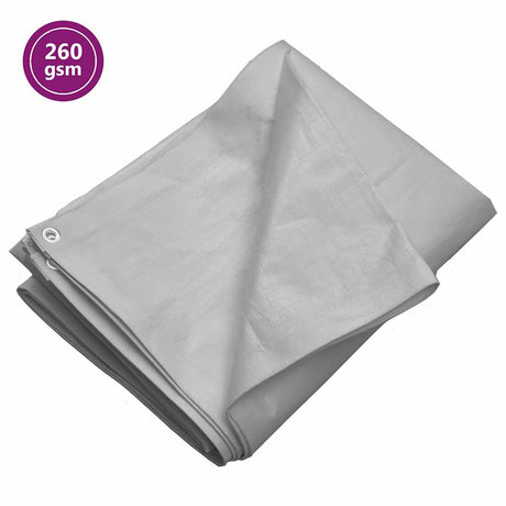 Vidaxl dekzeil 260 g m² 3x6 m hdpe grijs
