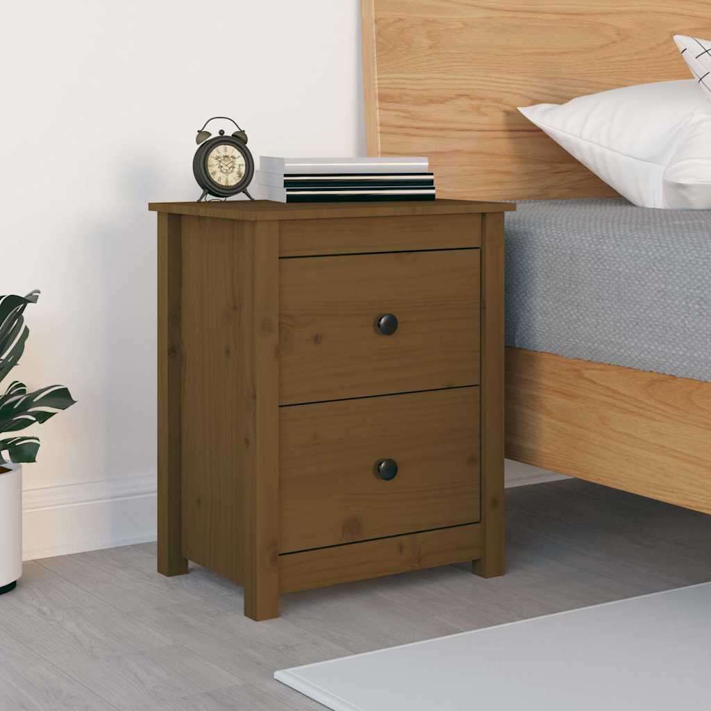 Vidaxl nachtkastje 50x35x61,5 cm massief grenenhout honingbruin