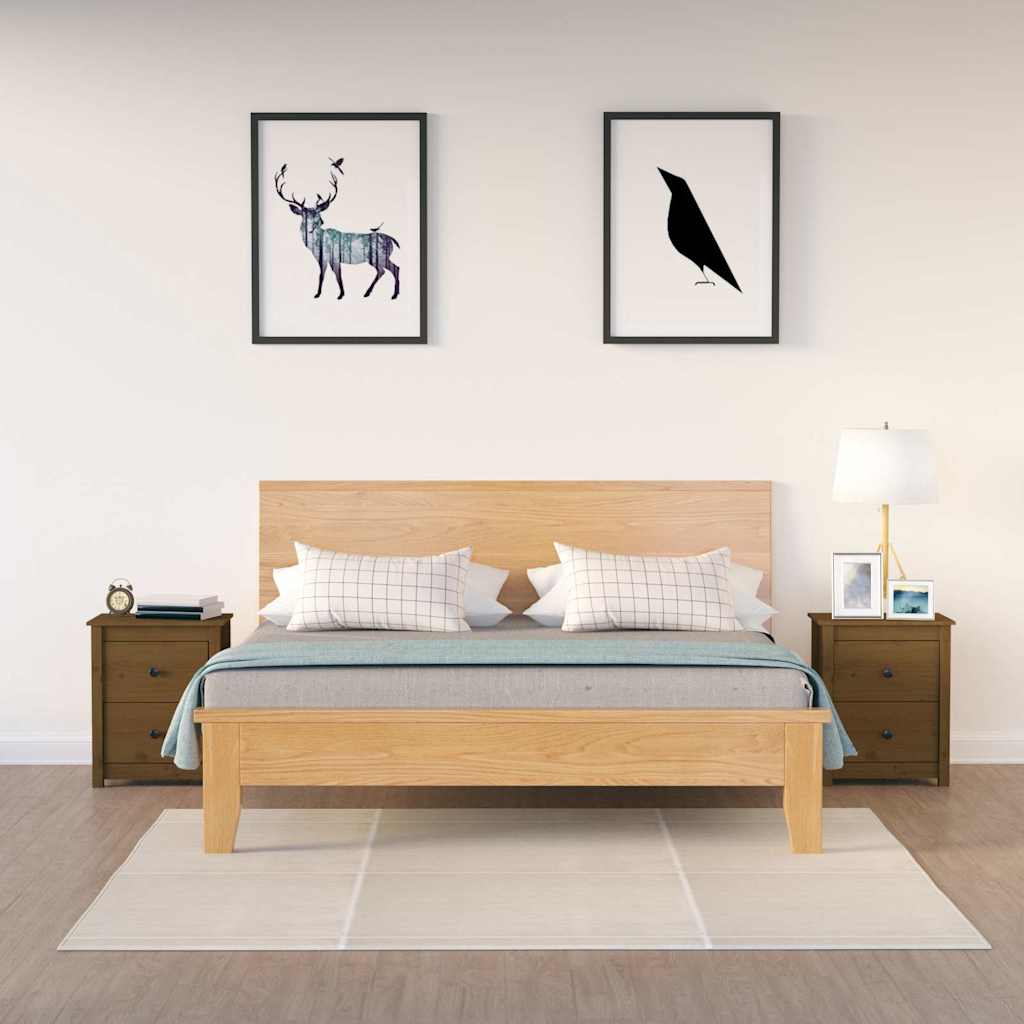 Vidaxl nachtkastjes 2 st 50x35x61,5 cm massief grenenhout honingbruin