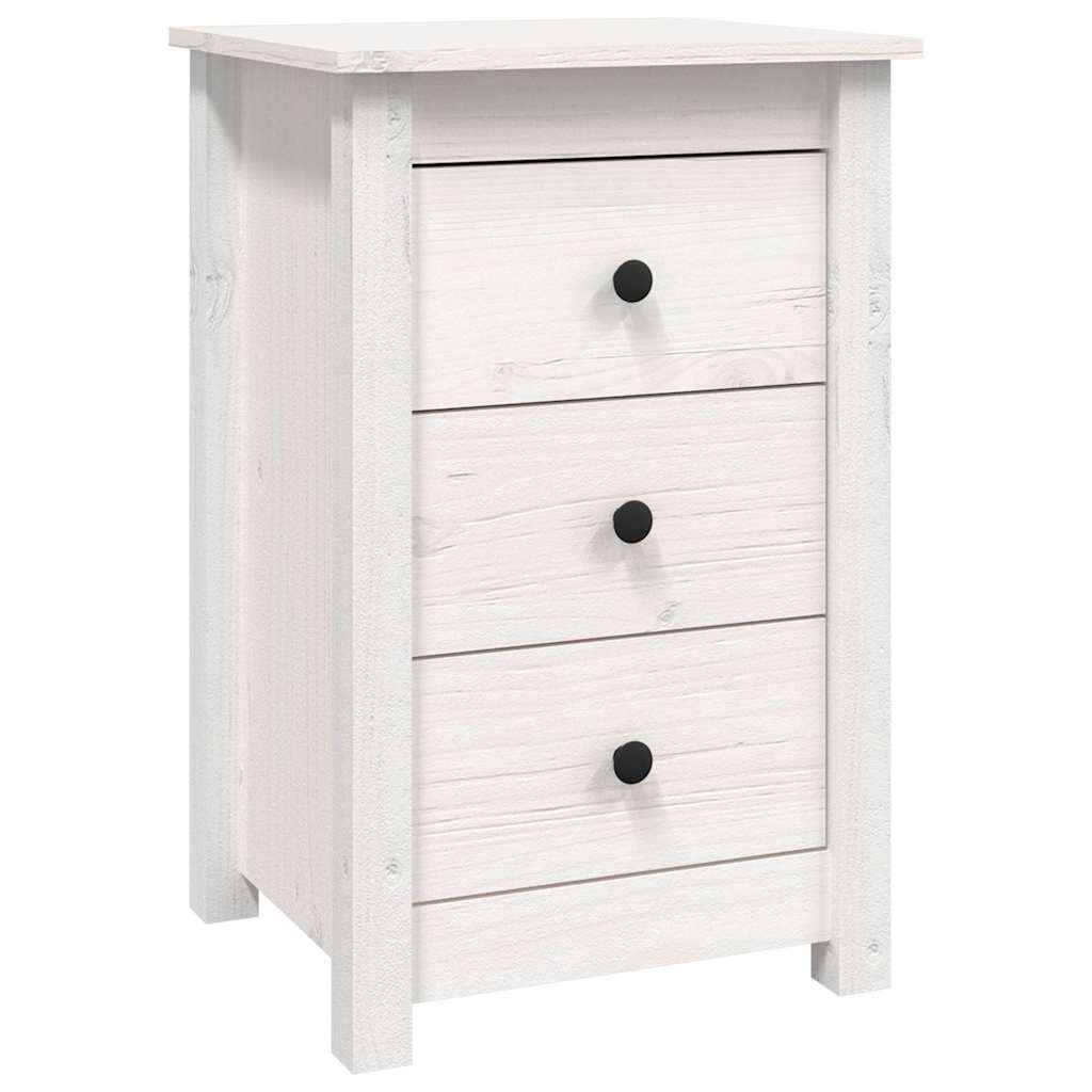 Vidaxl nachtkastje 40x35x61,5 cm massief grenenhout wit