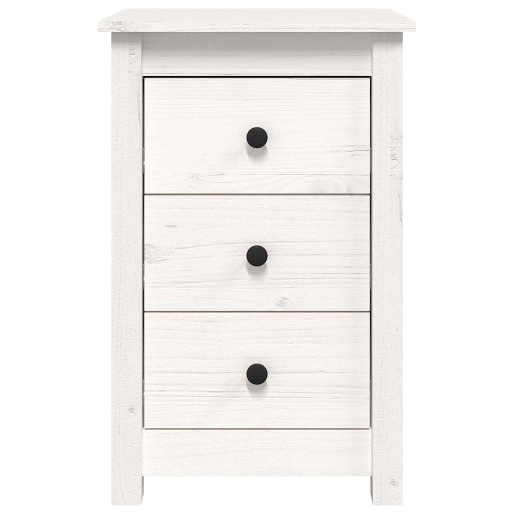 Vidaxl nachtkastje 40x35x61,5 cm massief grenenhout wit