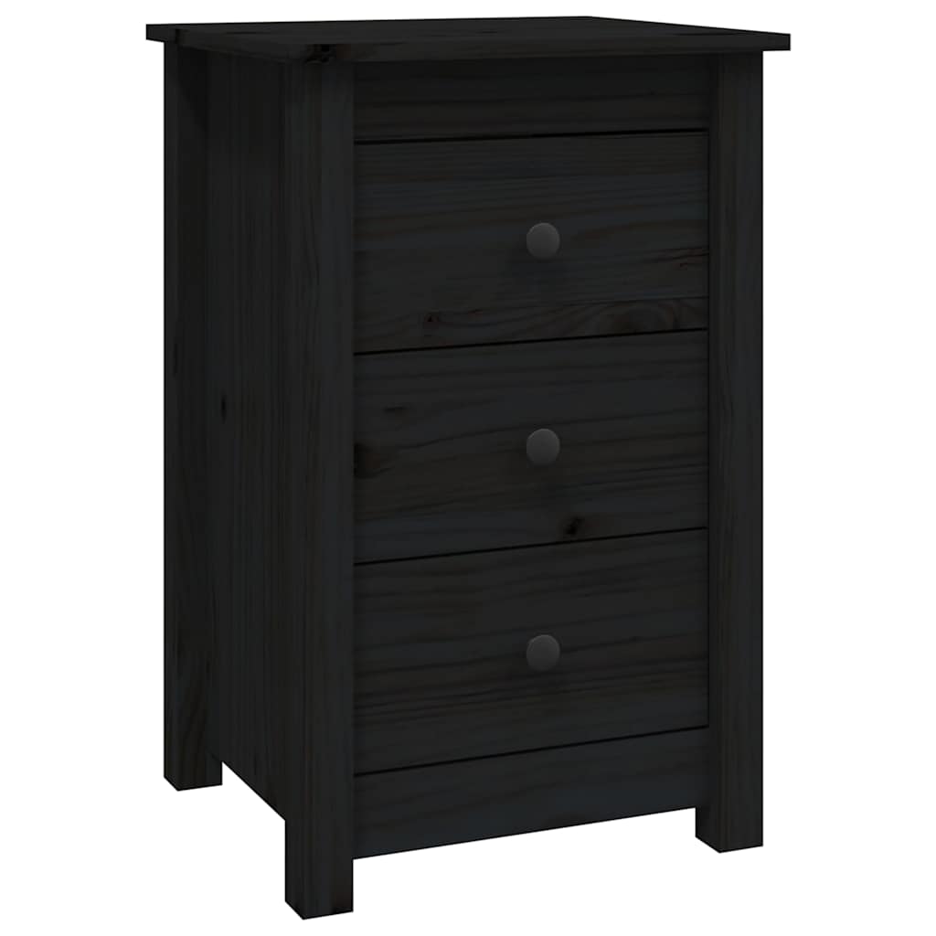 Vidaxl nachtkastjes 2 st 40x35x61,5 cm massief grenenhout zwart