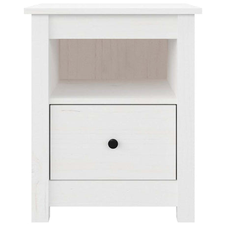 Vidaxl nachtkastje 40x35x49 cm massief grenenhout wit