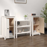 Vidaxl dressoirs 2 st 39x35x80 cm massief grenenhout wit