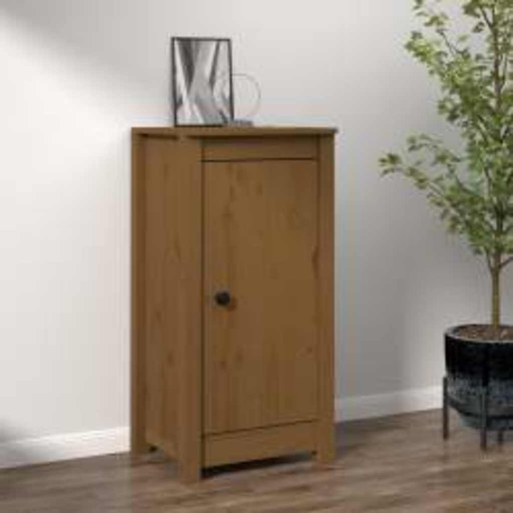 Vidaxl dressoir 39x35x80 cm massief grenenhout honingbruin