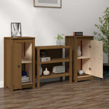 Vidaxl dressoirs 2 st 39x35x80 cm massief grenenhout honingbruin