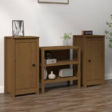 Vidaxl dressoirs 2 st 39x35x80 cm massief grenenhout honingbruin