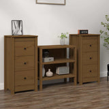 Vidaxl dressoirs 2 st 40x35x80 cm massief grenenhout honingbruin