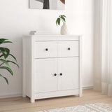 Vidaxl dressoir 70x35x80 cm massief grenenhout wit