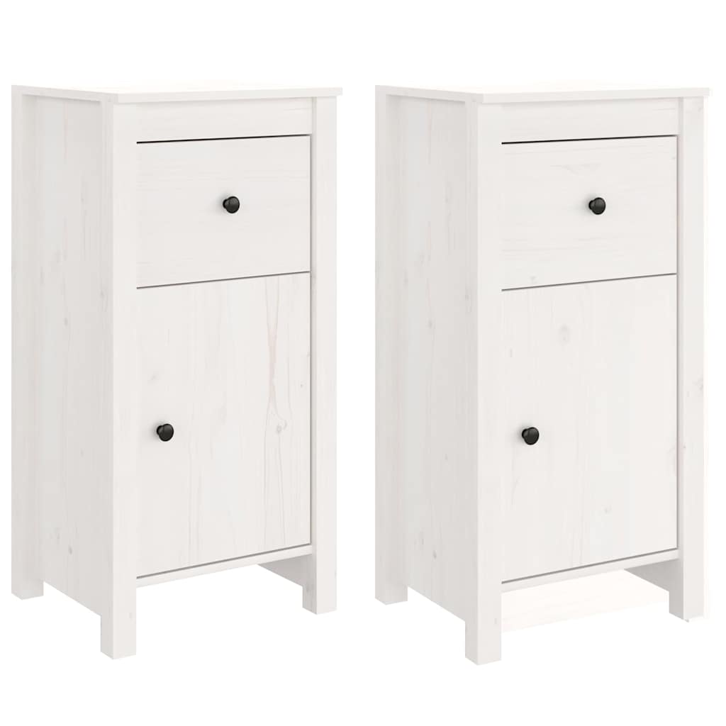 Vidaxl dressoirs 2 st 40x35x80 cm massief grenenhout wit