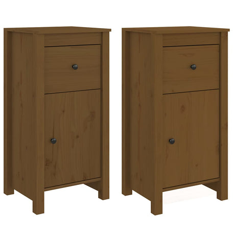 Vidaxl dressoirs 2 st 40x35x80 cm massief grenenhout honingbruin