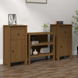 Vidaxl dressoirs 2 st 40x35x80 cm massief grenenhout honingbruin