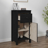 Vidaxl dressoir 40x35x80 cm massief grenenhout zwart