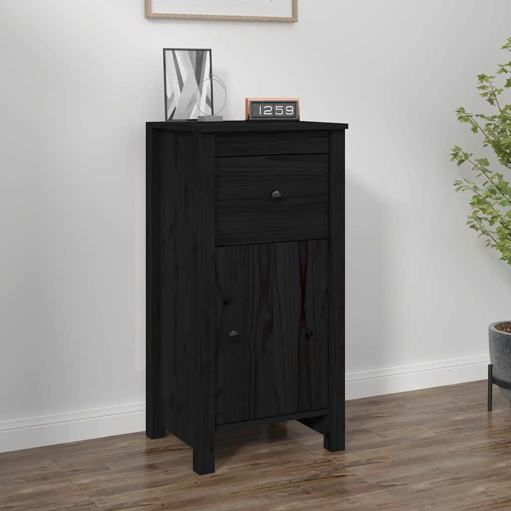 Vidaxl dressoir 40x35x80 cm massief grenenhout zwart