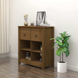 Vidaxl dressoir 70x35x80 cm massief grenenhout honingbruin
