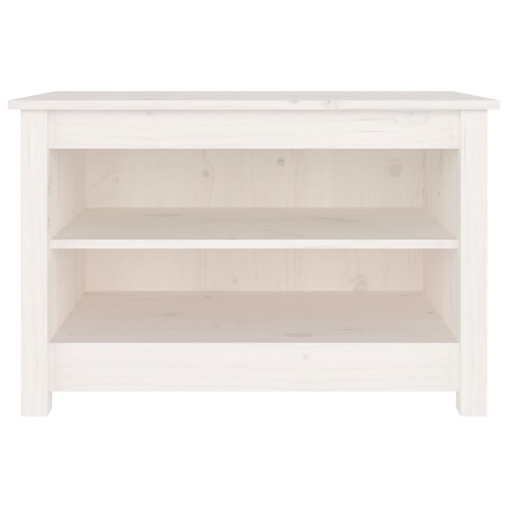 Vidaxl Shoes Bank 70x38x45.5 cm Pine bianco solido