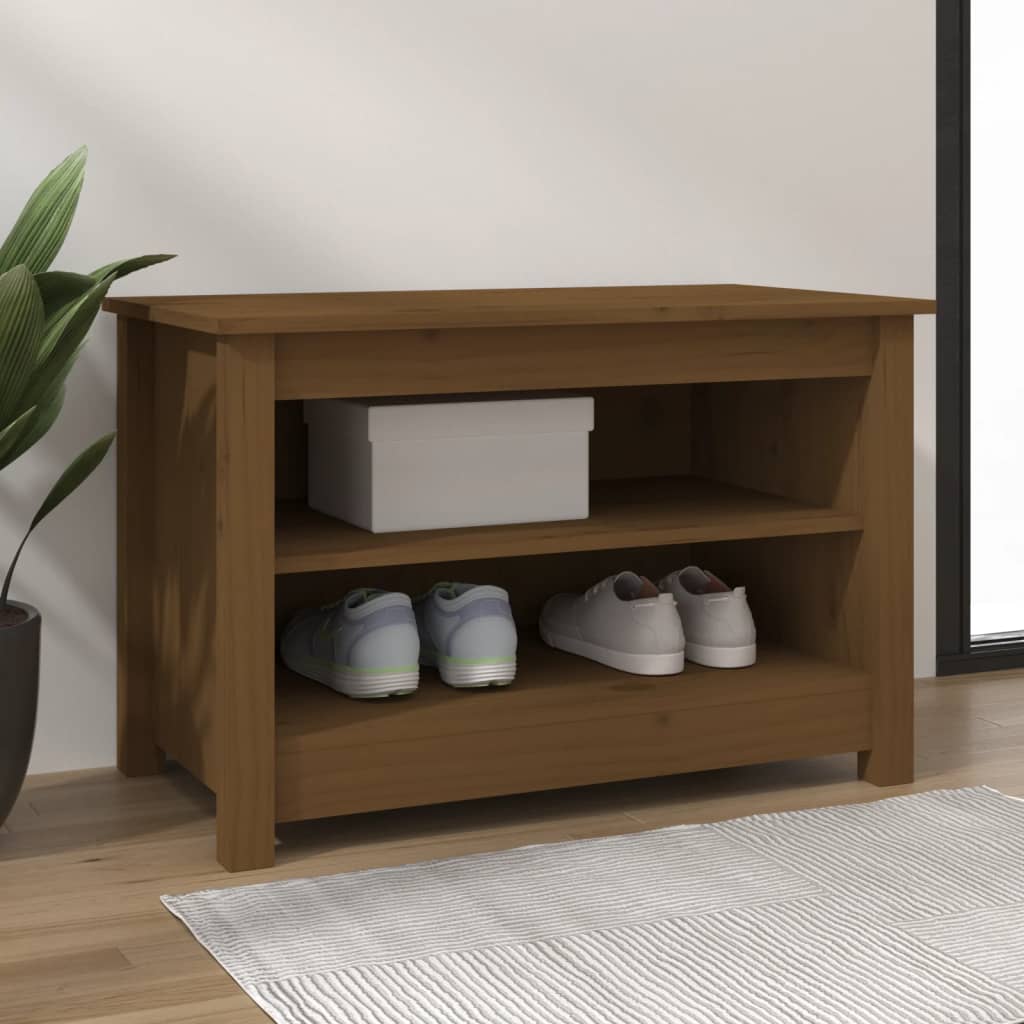 Vidaxl Shoe Cabinet 70x38x45,5 cm Solid Pine Honey Brown