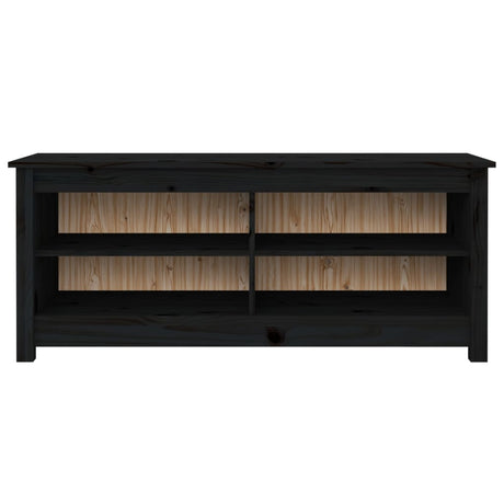 Vidaxl schoenenbank 110x38x45,5 cm massief grenenhout zwart