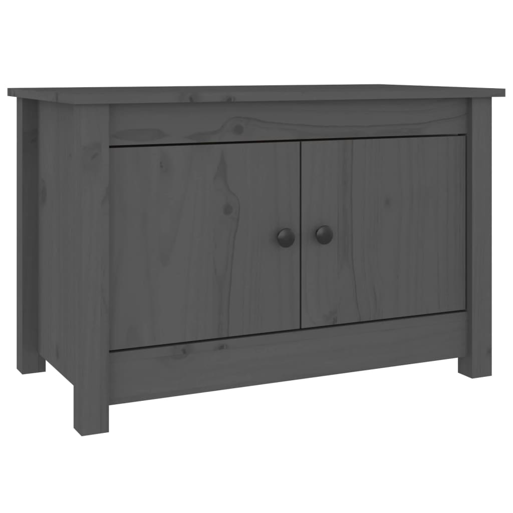 Vidaxl Cabinet da scarpe 70x38x45.5 cm Grigio in pino solido