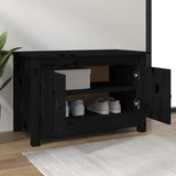 VidaXL Shoe cabinet 70x38x45.5 cm Solid pine black