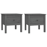 Vidaxl bijzettafels 2 st 50x50x49 cm massief grenenhout grijs