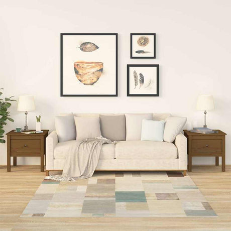 Vidaxl bijzettafels 2 st 50x50x49 cm massief grenenhout honingbruin