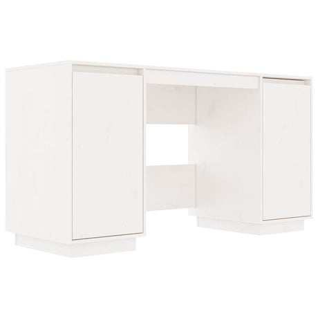 Vidaxl bureau 140x50x75 cm massief grenenhout wit