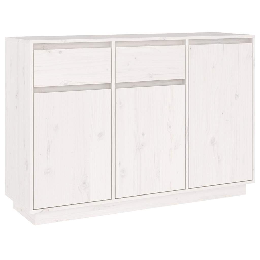 Vidaxl dressoir 110x34x75 cm massief grenenhout wit