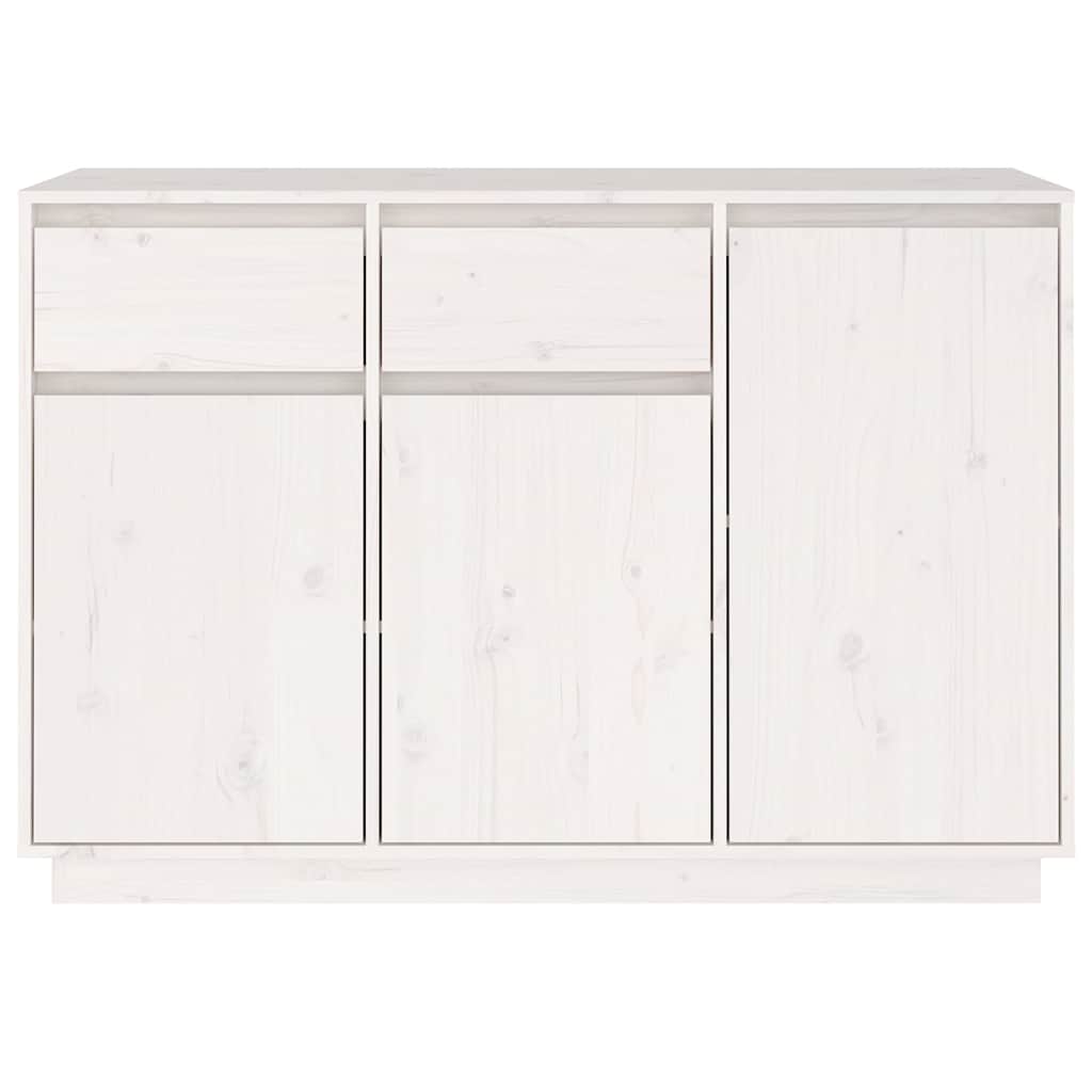Vidaxl dressoir 110x34x75 cm massief grenenhout wit