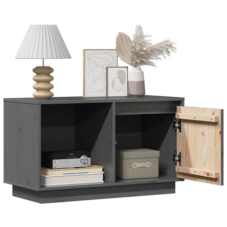 Vidaxl tv-meubel 74x35x44 cm massief grenenhout grijs