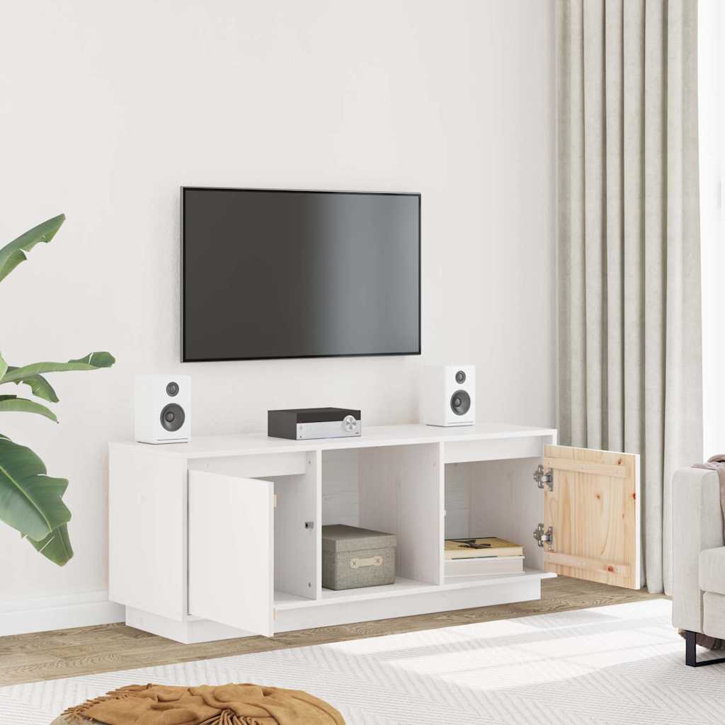Vidaxl tv-meubel 110,5x35x44 cm massief grenenhout wit