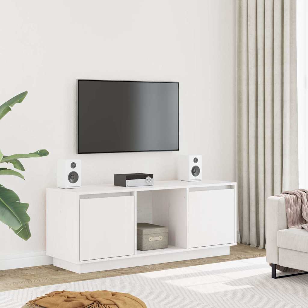 Vidaxl tv-meubel 110,5x35x44 cm massief grenenhout wit
