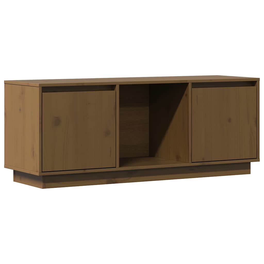 Vidaxl tv-meubel 110,5x35x44 cm massief grenenhout honingbruin