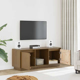 Vidaxl tv-meubel 110,5x35x44 cm massief grenenhout honingbruin