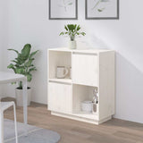 Vidaxl dressoir 74x35x80 cm massief grenenhout wit