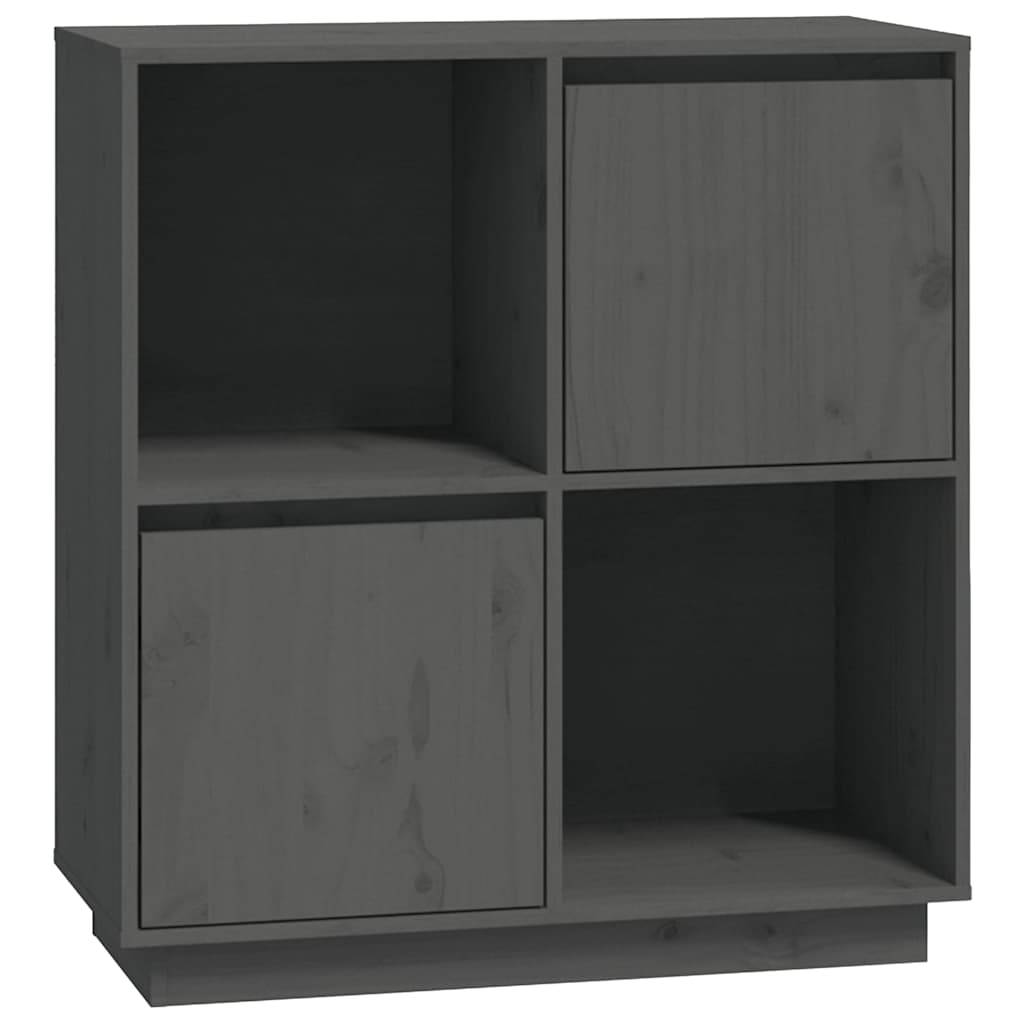 Vidaxl dressoir 74x35x80 cm massief grenenhout grijs