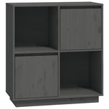 Vidaxl dressoir 74x35x80 cm massief grenenhout grijs