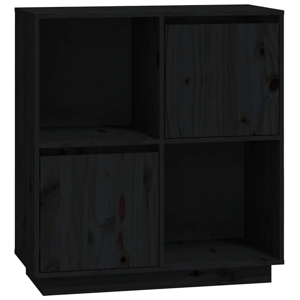 Vidaxl dressoir 74x35x80 cm massief grenenhout zwart