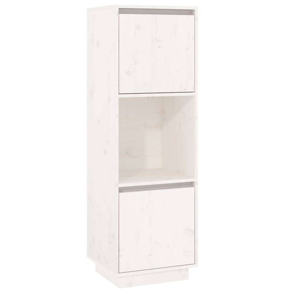 Vidaxl hoge kast 38x35x117 cm massief grenenhout wit
