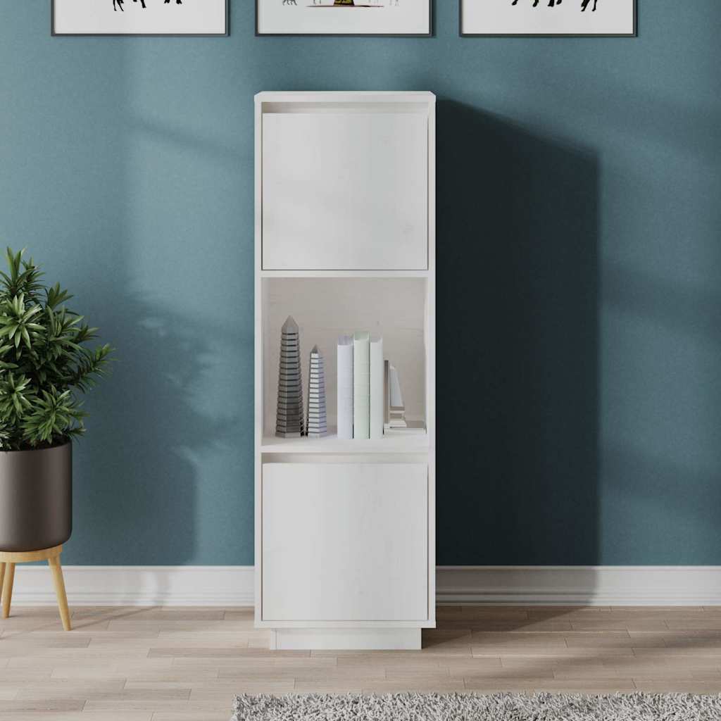Vidaxl hoge kast 38x35x117 cm massief grenenhout wit