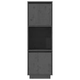 Vidaxl hoge kast 38x35x117 cm massief grenenhout grijs