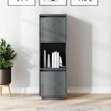 Vidaxl hoge kast 38x35x117 cm massief grenenhout grijs
