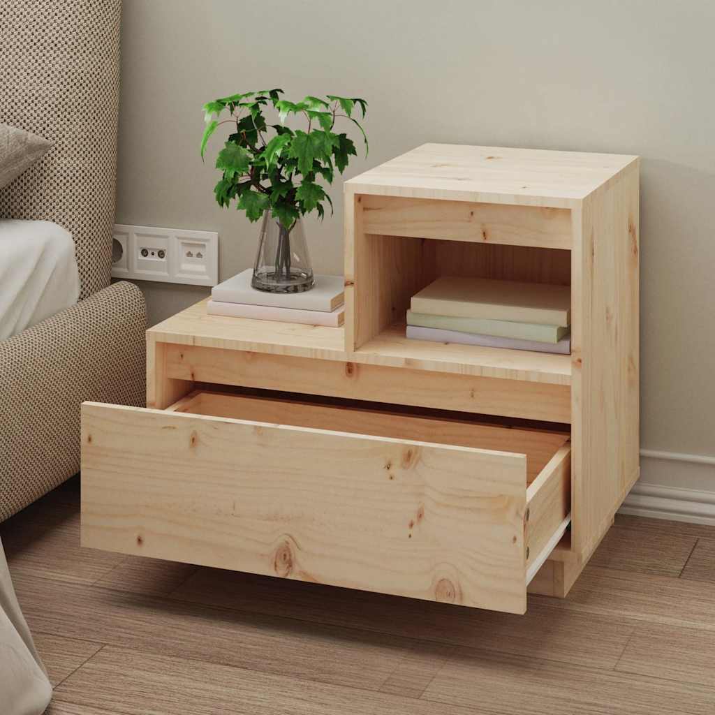 Vidaxl nachtkastje 60x34x51 cm massief grenenhout