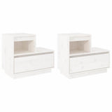 Vidaxl nachtkastjes 2 st 60x34x51 cm massief grenenhout wit