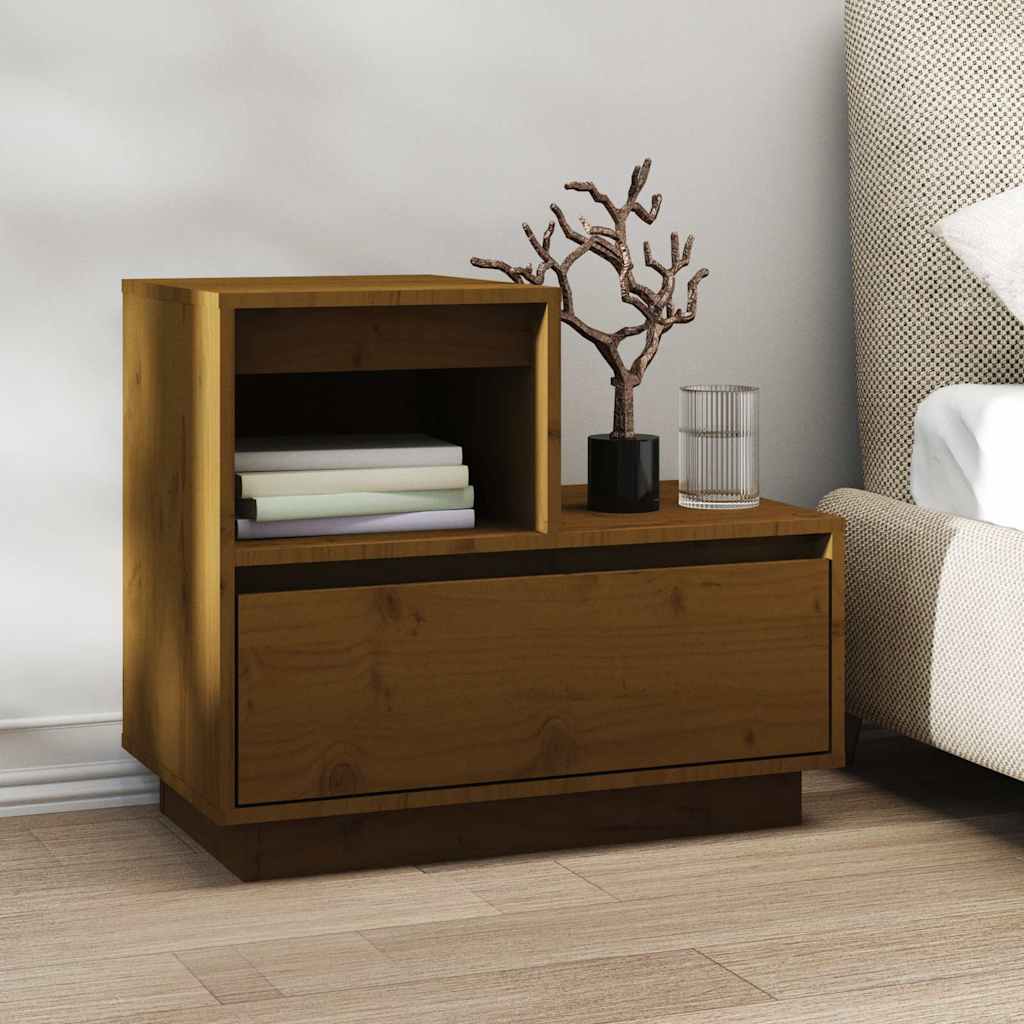 Vidaxl nachtkastjes 2 st 60x34x51 cm massief grenenhout honingbruin