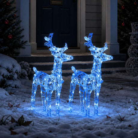 Vidaxl kerstrendieren 2 st 80 led's acryl blauw
